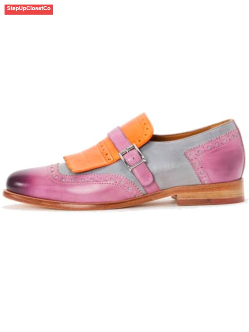 Vintage Oxford Women Shoes Wingtip Burnished Brogue Flats Loafers Microfiber